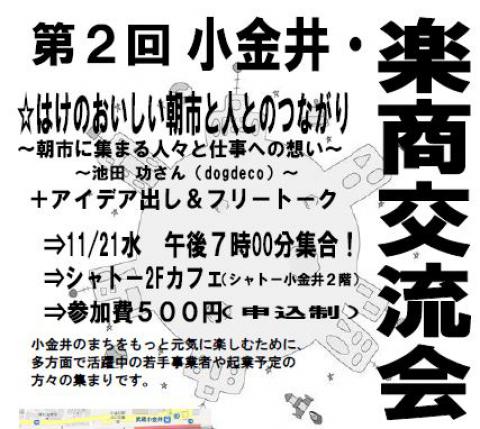 第２回小金井・楽商交流会　参加者募集…